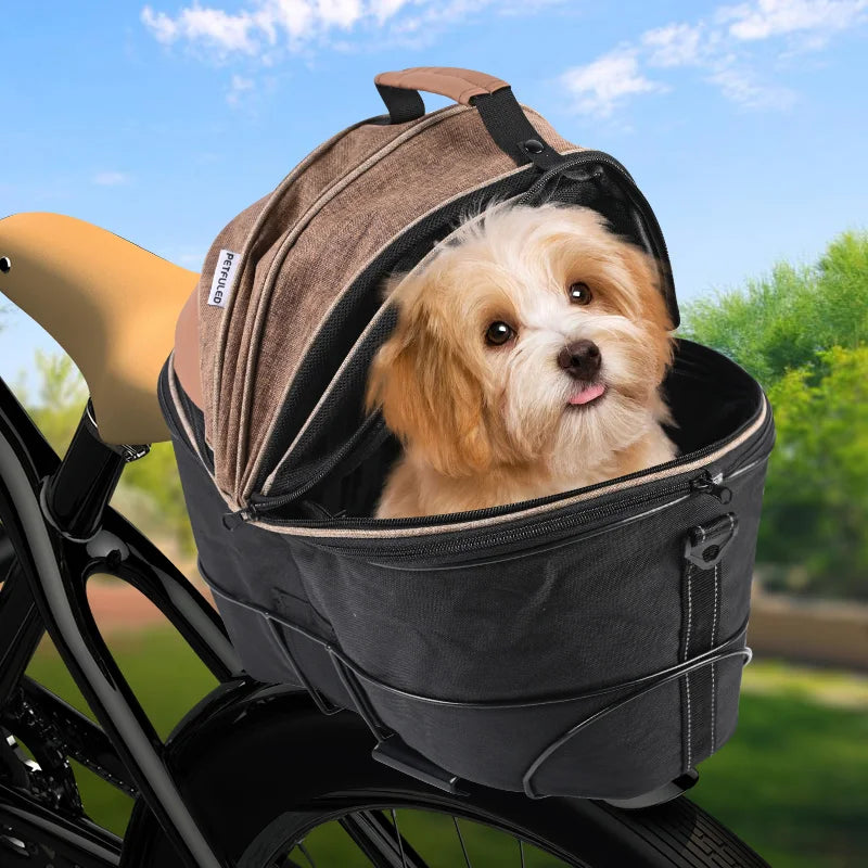 Adjustable Shoulder Bag Portable Breathable Bicycle Basket Bag for Dogs and Cats Dog Bike Basket