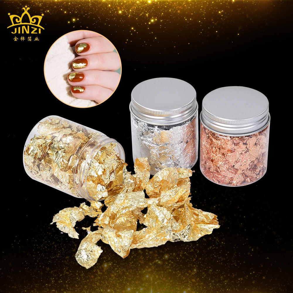DIY Gold Foil Paper Leaf Flakes 3g Gold Decorative Art Candle Decorating Tool Gold Leaf