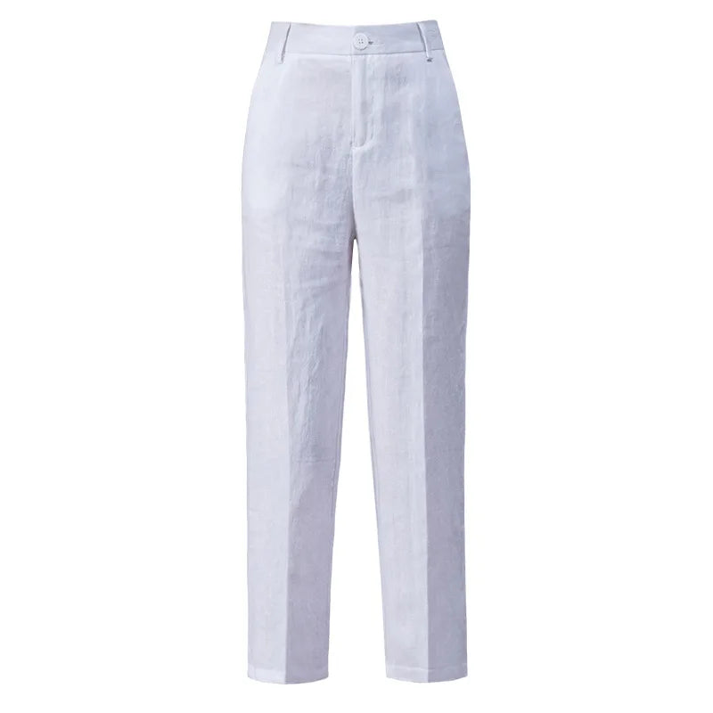 Casual Women's Pants Spring and Summer Thin Section New 100% Linen Thin and Loose Nine-point Harem Pants