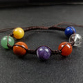 Fashion Semi-Precious Stone Chakra Crystal Healing Balancing Reiki Agate Woven Yoga Jewelry Bracelet
