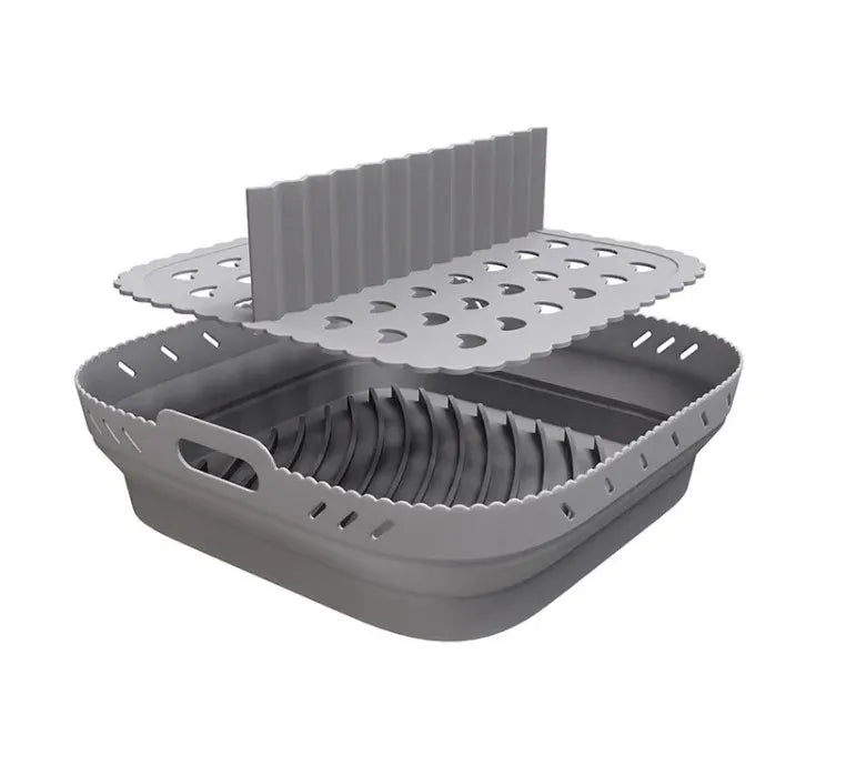 2023 Foldable Square Shape Air Fryer Liner With Spacer Food Safe Air Fryers Oven Accessories Silicone Air Fryer Basket