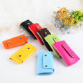 Factory Price PU Leather Housekeeper Holders Car Keychain Key Holder Bag Case Unisex Wallet Cover Simple Solid Color Storage Bag
