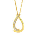 YILUN 925 Sterling Silver 18K Gold Plated Teardrop Pendant Necklace with Cubic Zirconia for Women
