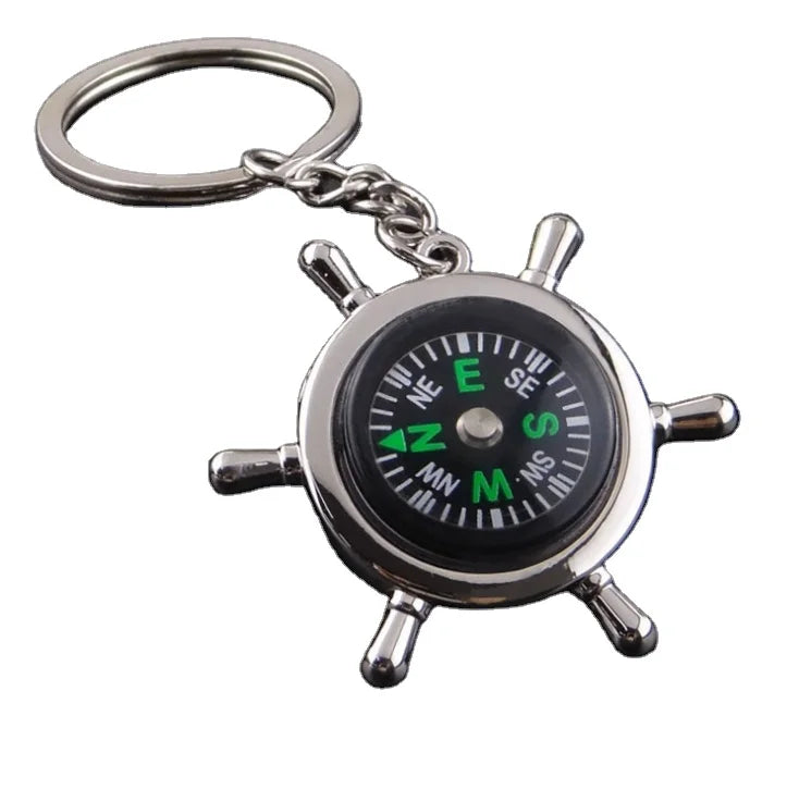 Creative Car Keychain Pendant Rudder Compass Helmsman Compass Keychain