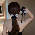 New Woman Hair Ring Summer Rhinestone Big Bow Rubber Band Girls  Ponytail Hair Accessories