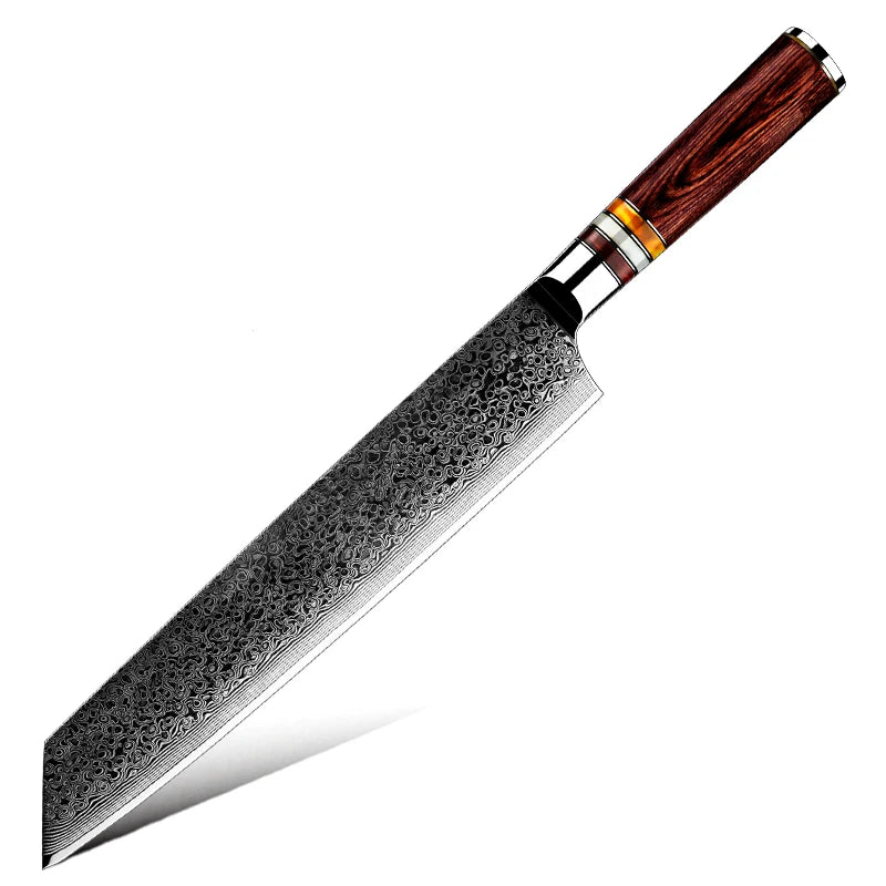 Premium 9.5" Inch Kiritsuke Kitchen Knife Japanese 67 Layers Damascus Steel Kitchen Chef Kiritsuke Knife with Pakkawood Handle