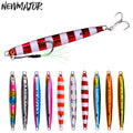 NEWMAJOR 10-80g Slow Cast Jigging Bait Long Artificial Hard Bass Pike Metal Fishing Lure for Saltwater River and Stream Fishing