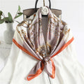 Custom Luxury Brand Print Silk Digital Printing Scarf  High Quality Square 90*90cm Satin Square Silk Scarf Shawl for Women
