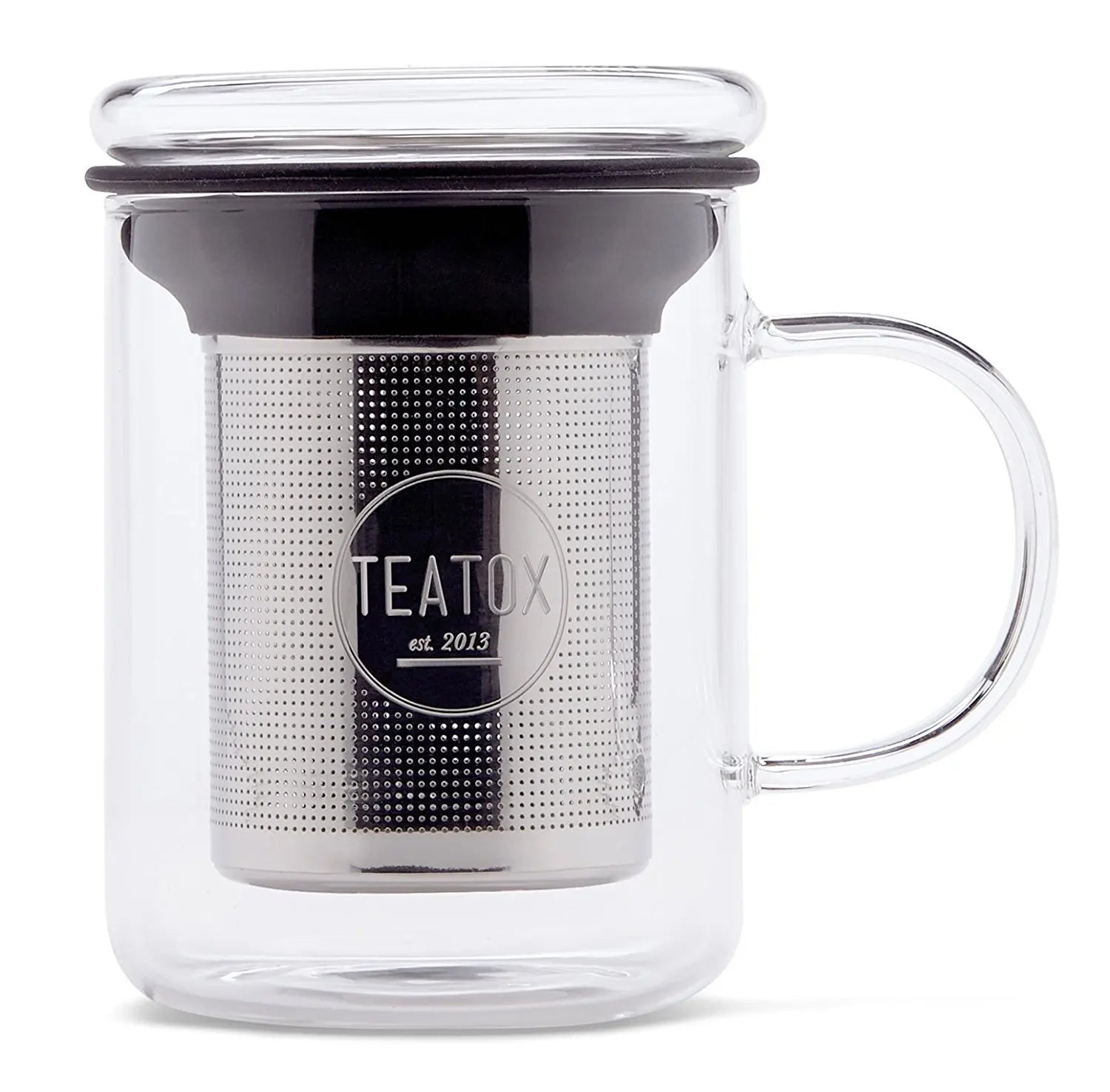 Wholesale 350ml Borosilicate Handmade Infuser Tumbler Glass Tea Cup Set Handle Lid Sustainable Drinkware