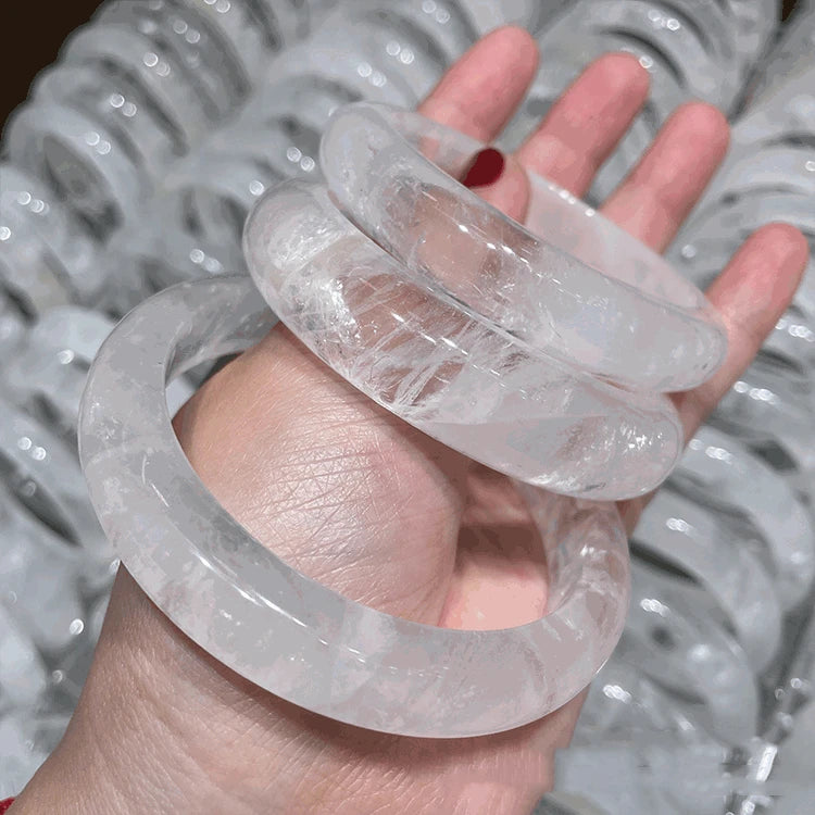 Wholesale Natural White Ice Chalcedony Bracelet Jade Jewelry Jade Stone Jade Bracelet Bangles for Women