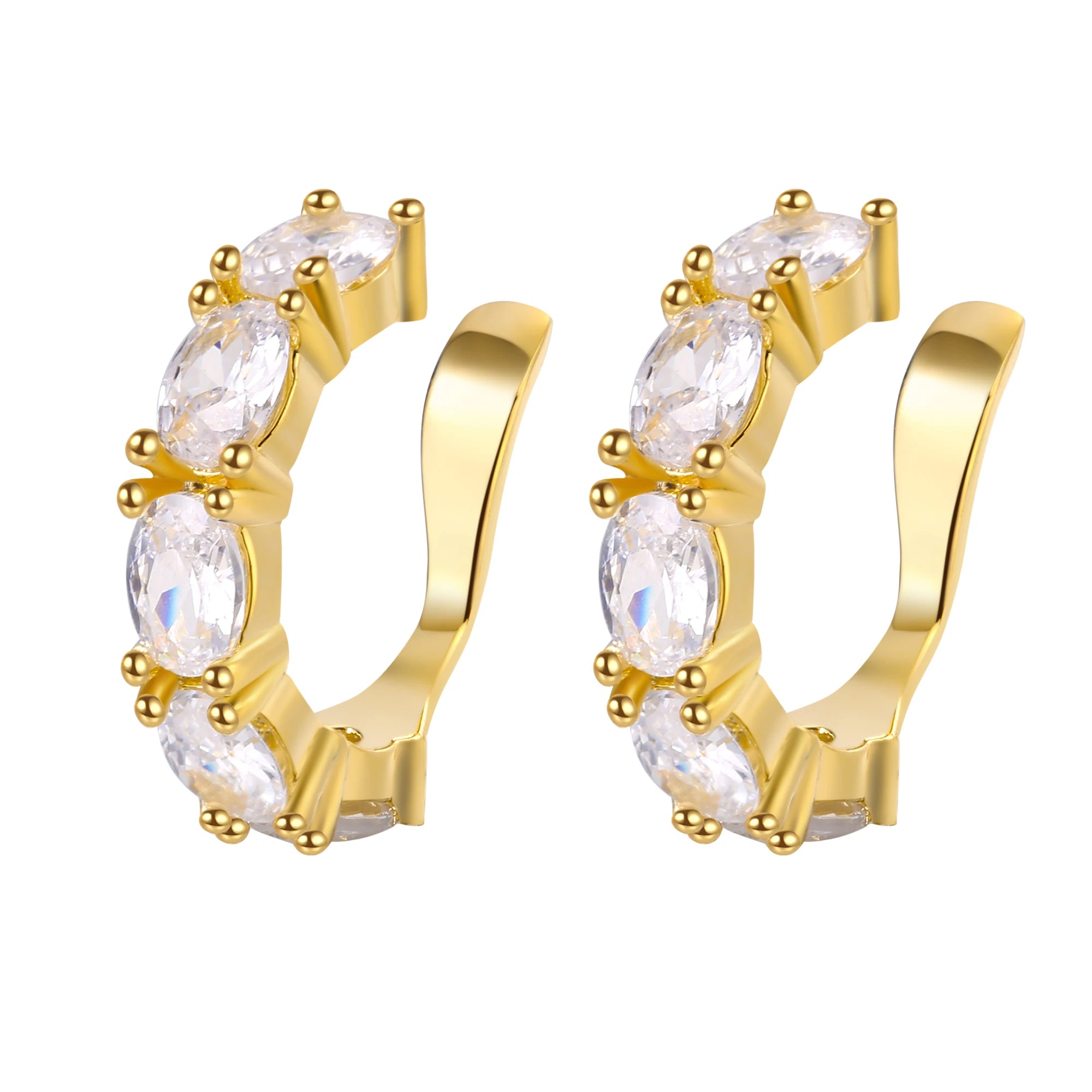 Fashion Women's Earrings 18K Gold Plated Jewelry Inlaid Zircon Earrings
