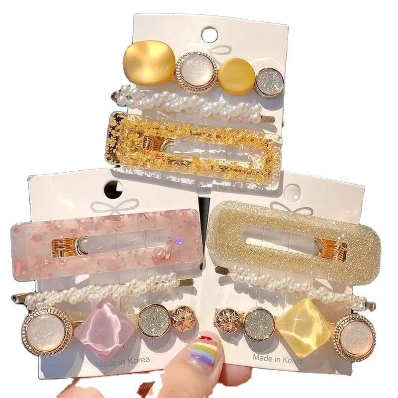 MIO Wholesale New Trend Fashional Hair Accessories Pearl Hair Clip for Women Luxury Crystal Hairpin Sets