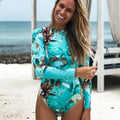 New Arrival Diving Suit Long Sleeve One Piece Sunscreen Printed Swimsuit