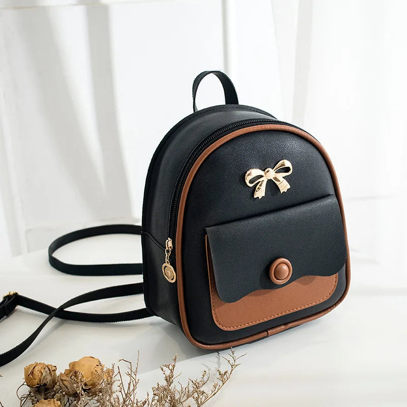 New Arrival Fashion Small School Bag for Girls Shoulder Handbags Luxury PU Mini Backpack
