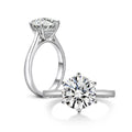 925 Sterling Silver 3 Carat Moissanite Engagement Ring Elegant Solitaire Design Silver Engagement Promise Ladies Moissanite Ring