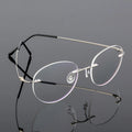 Round Rimless Titanium Alloy Ultralight Eye Glasses Spectacle Design Glass Optical Frames Eyewear Eyeglasses Frames