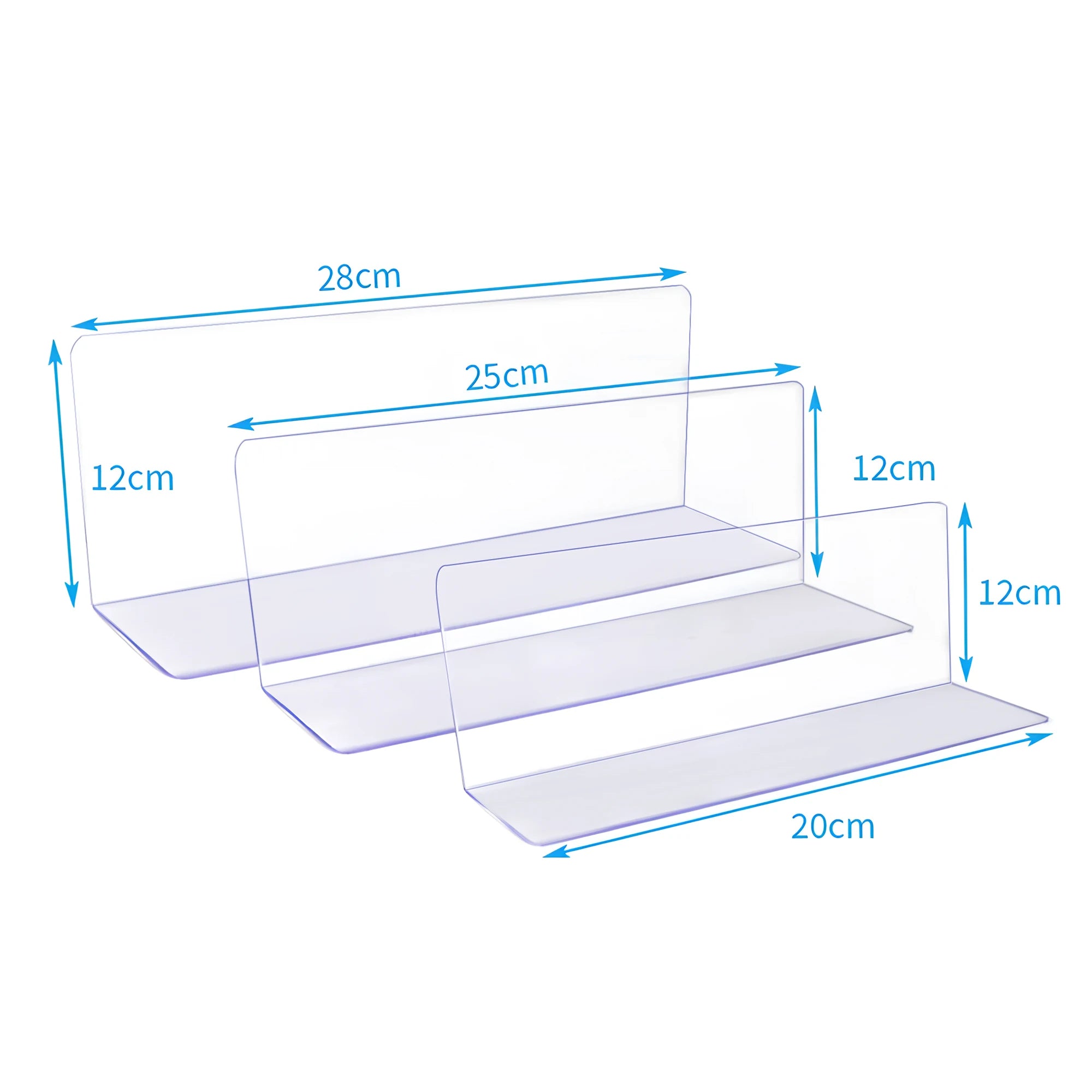 Hookei Wholesale clear PVC L Shape Clear Magnet Plastic Pharmacy Display Acrylic Magnetic Shelf Divider for Supermarket Shelf