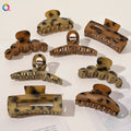 QIYUE 4 Kinds Size Children Unique Design Plastic Geometric Leopard Hair Claw Clips Daily Use