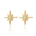 Gemnel Hot Selling 925 Sterling Silver 18k Gold Opal starburst Stud Earring