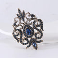 Vintage Baroque Geometric Glass Rhinestone Brooch Alloy Fashion Jewelry for Children's & Wedding Clothing Decoration