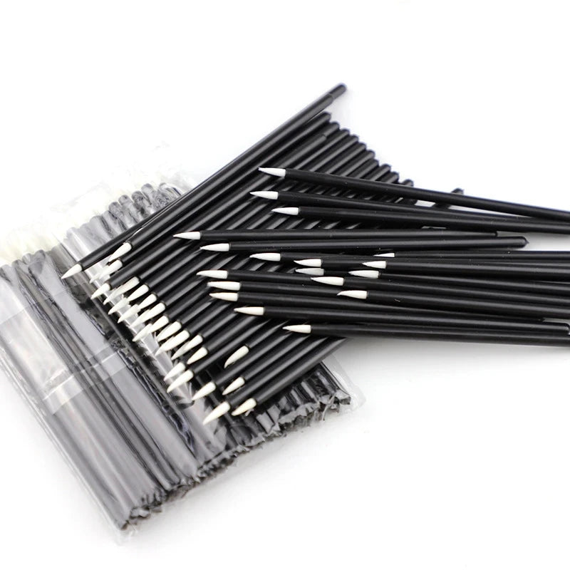 AOQI Disposable Fine Lip & Eye Liner Brush with Synthetic Hair & Wood Handle 10cm Liquid Eyeliner Tool