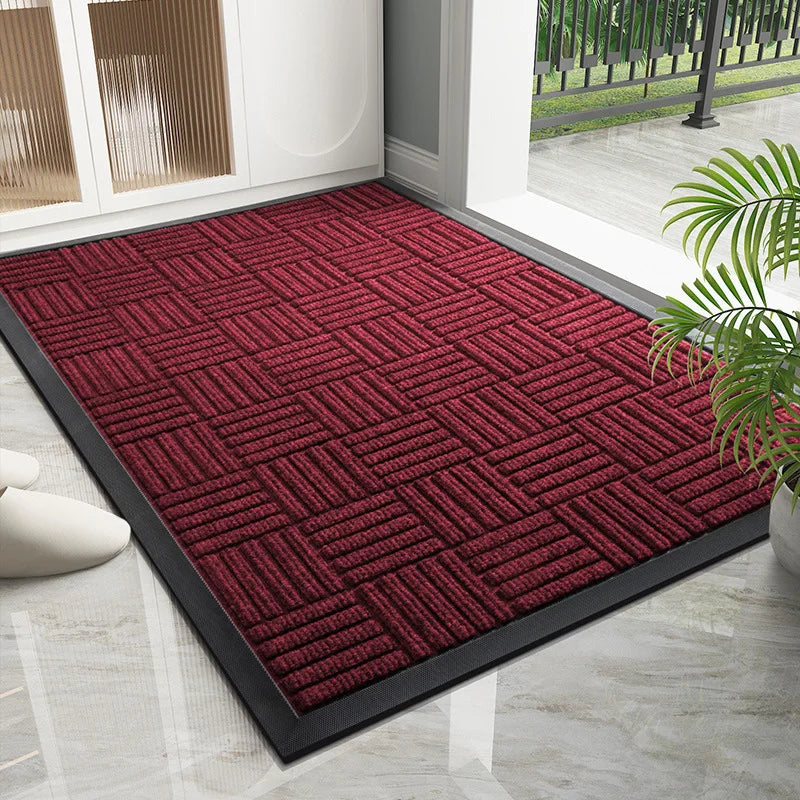Luxury Entrance Door Mat Thin Washable Durable Non-Slip Dirt Trapper Welcome Mat Backing Front Door Entry Mat Tufted Technique