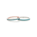 Factory Wholesale 925 Sterling Silver Turquoise Slim Half Eternity Band Ring Fashion Stackable Ring for Women