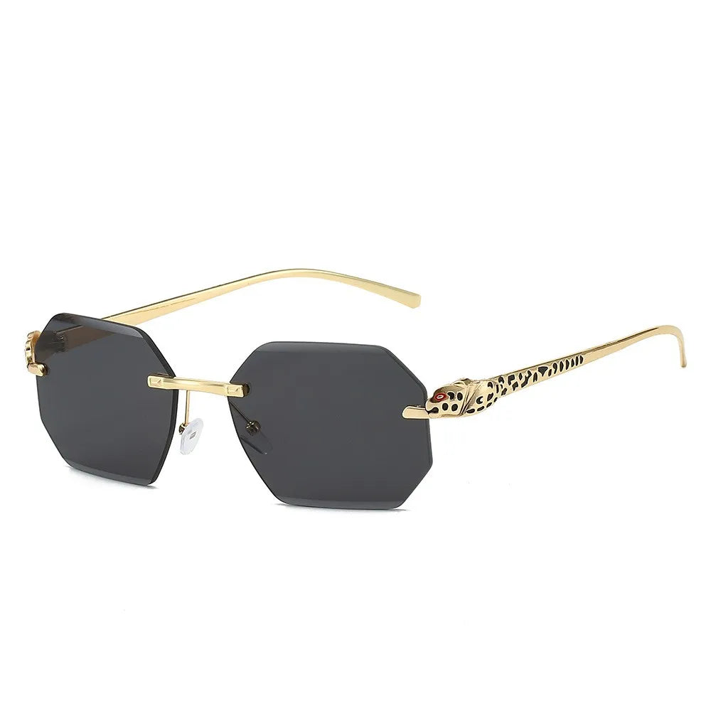 Luxury Brand Polygonal Rimless Ladies Sunglasses Metal Uv400 Women Shades 2026