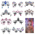 Custom Women Waterproof Bling Shiny Face Crystal Stickers Rhinestone Gem Tattoo Sticker