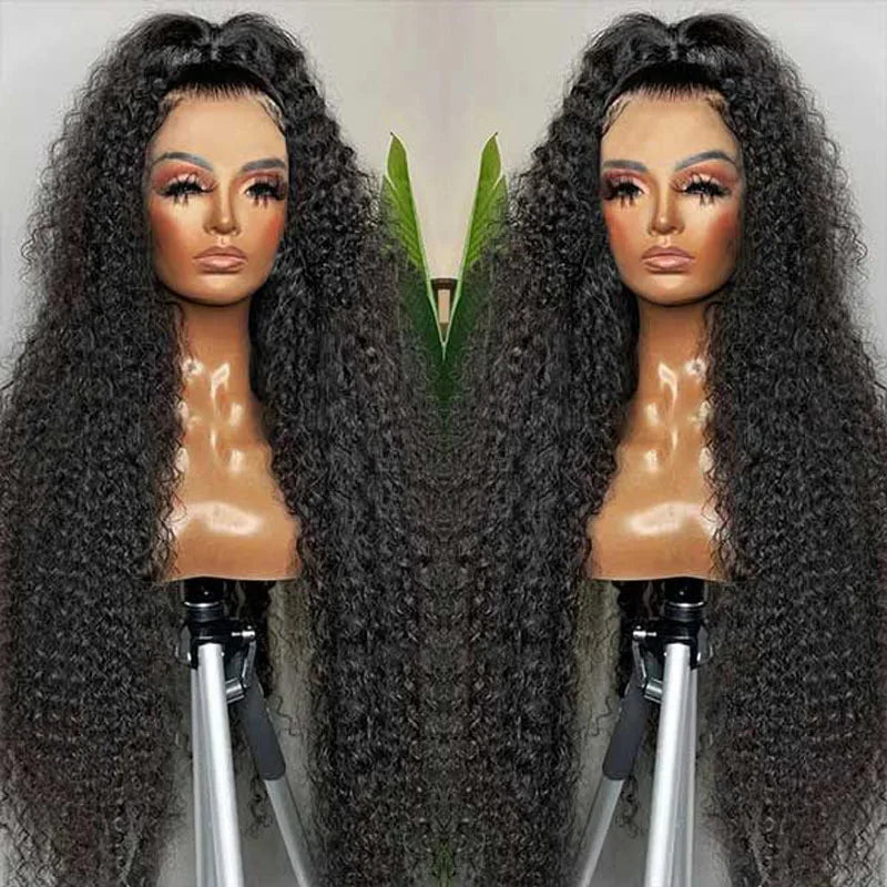 Long Water Curly Closure Frontal Wig Deep Wave Raw Virgin Indian Cuticle Aligned 13x4 Lace Front Human Hair Wigs