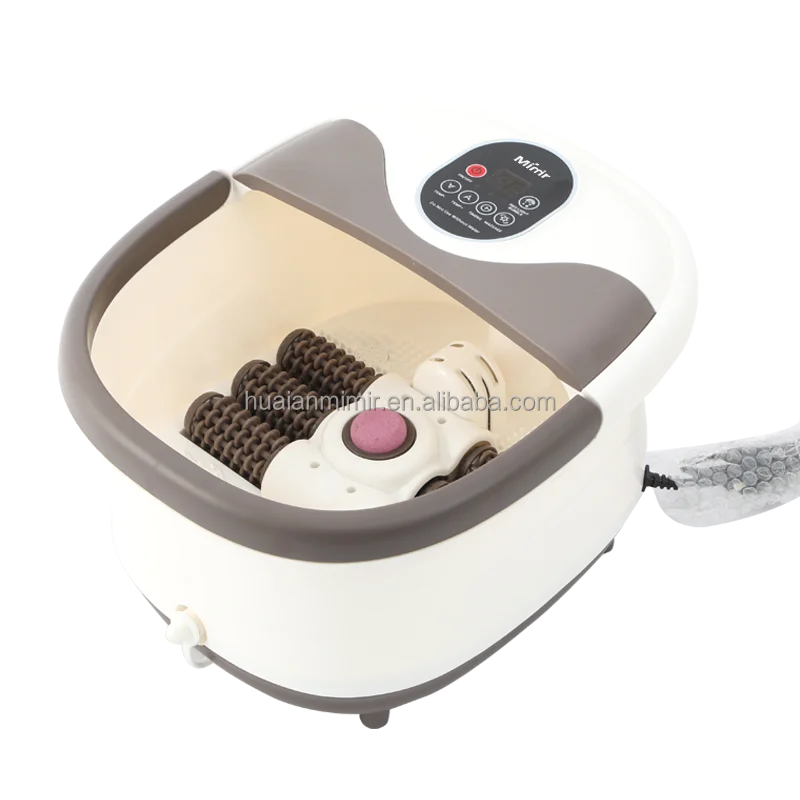 Tired Feet Relax Foot Spa Massager with 6 Electric Long Massage Rollers Adjustable Temperature & PTC Fast Heating Water