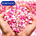 BOBOHOO Factory 2mm-14mm All Size Pop Colors Abs Half Cut Pearls Flatback Loose White Plastic Half Round Pearls for Handmade DIY