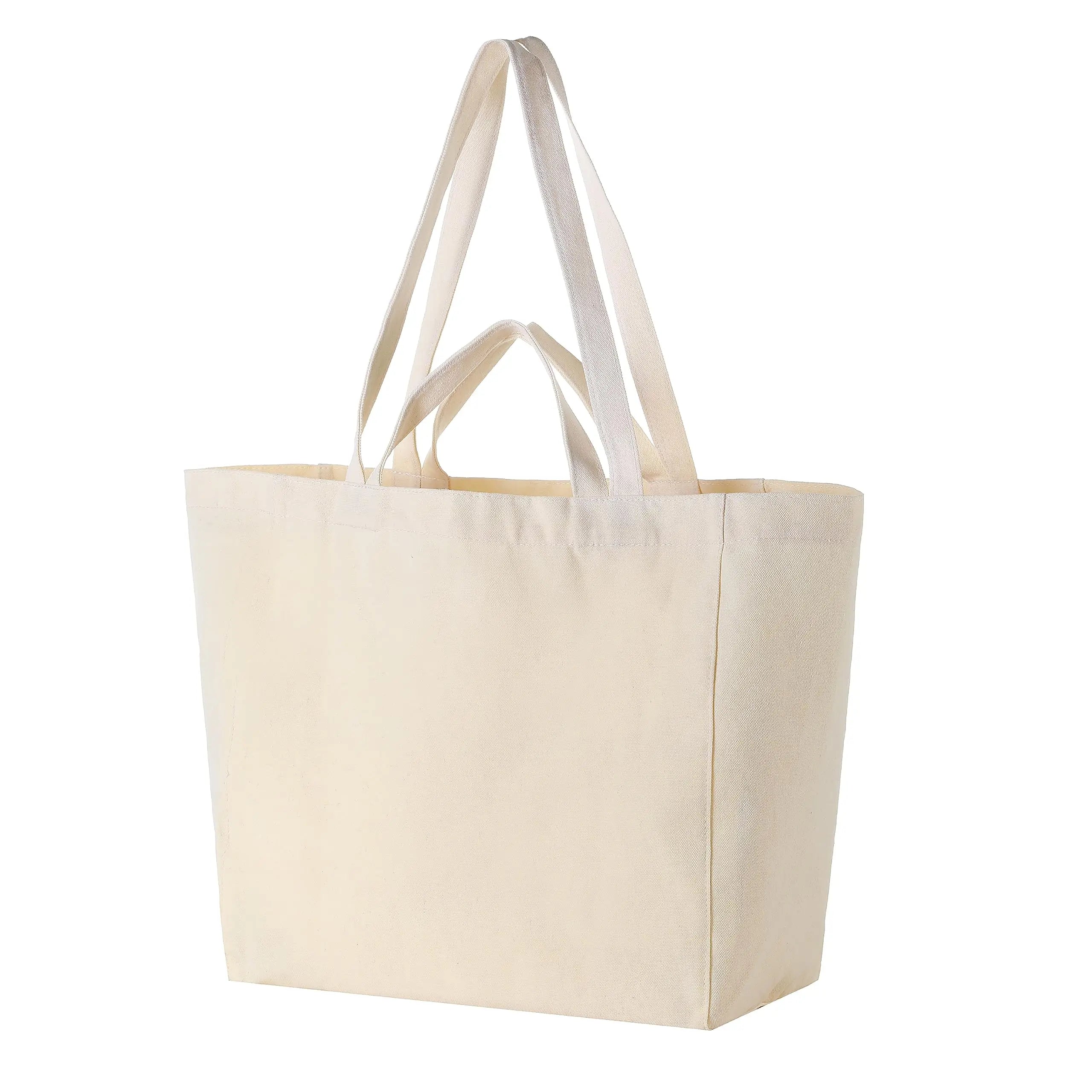 Wholesale Eco-friendly Reusable Customised Logo Shopping Bag Plain Canvas Cotton Folding Bag