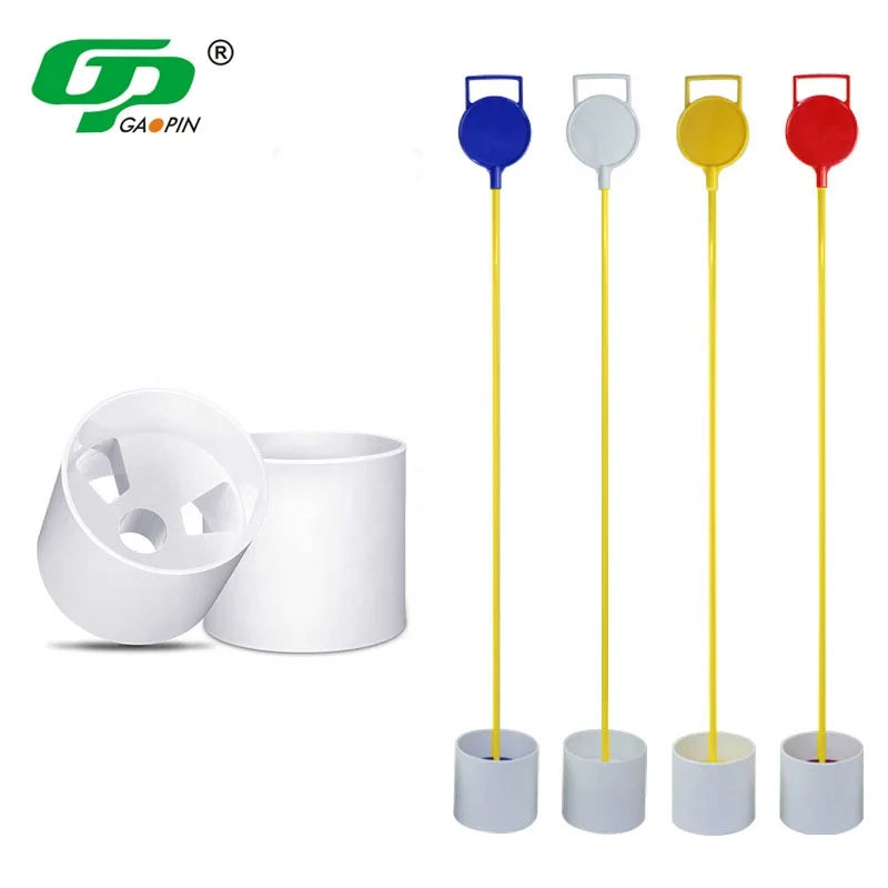 Custom Logo Plastic Golf Cup Hole Cup Golf Pin Flags Hole Cup Set for Practice Putting Green Home Backyard