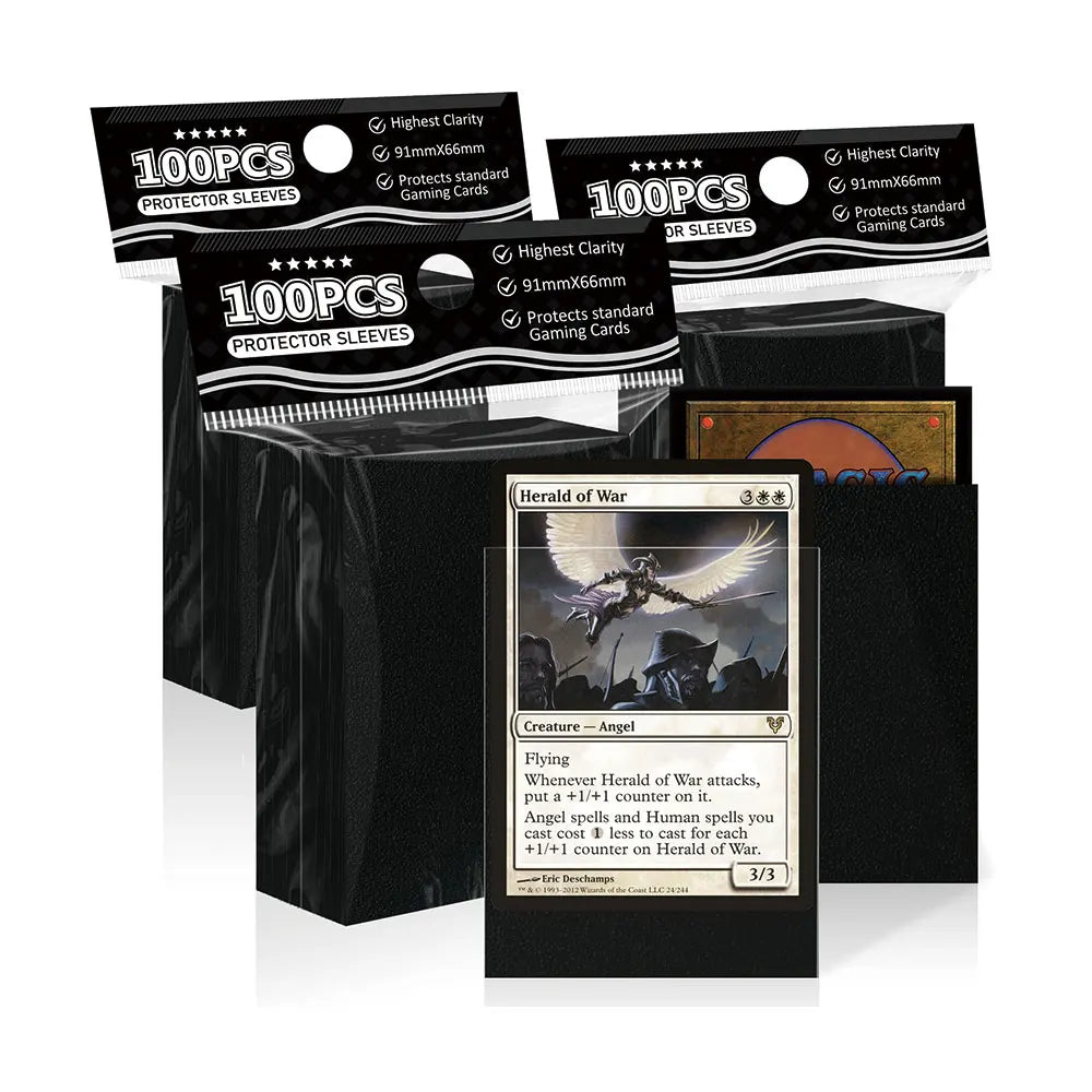 100 Pcs TCG/CCG//YUGIOH Plastic Solid Color Game Matte Card Sleeves Deck Protectors 66*91mm