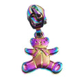 Rainbow #5 Slider Head Brand Designer Handbags Puller Logos Zinc Alloy Embossed Bear Shape Zip Sliders for Purse