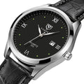 YAZOLE Quartz Men Watches Leather Strap Date Waterproof Luminous Hands Fashion Ultra Thin Wristwatch for Men Reloj Hombre