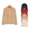 Winter Thermal Resin Zipper Full Zip up Jackets Woman Soft Plush Sherpa Mock Neck Womens Jacket
