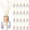 Empty Fragrance Glass Diffuser Bottle for Reed Diffuser with Crown Cap Refillable Set with Wooden Caps