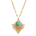 JINYOU 1862 Exquisite Geometric Metal Stainless Steel Stone Pendant Collar Summer Bohemian Fashion Necklace Jewelry