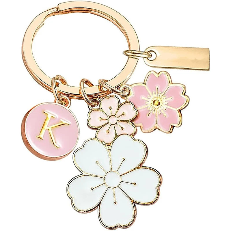 Women's Fashion Zinc Alloy Metal Flowers Cherry Key Ring Chic Key Chain Decorations