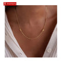 EManco Drop Shipping Unisex Steel Minimalist Box Chain Necklace Personalized Punk Initials Gold Plate with Pearl Valentine's Day