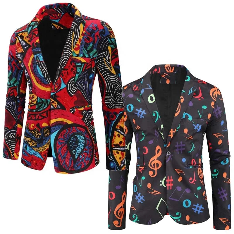 Mens Blazers Ankara Styles Jacket African Print Outfits Mexican Ethnic Floral Blazer Wedding Coat Party Wear Suit Jacket