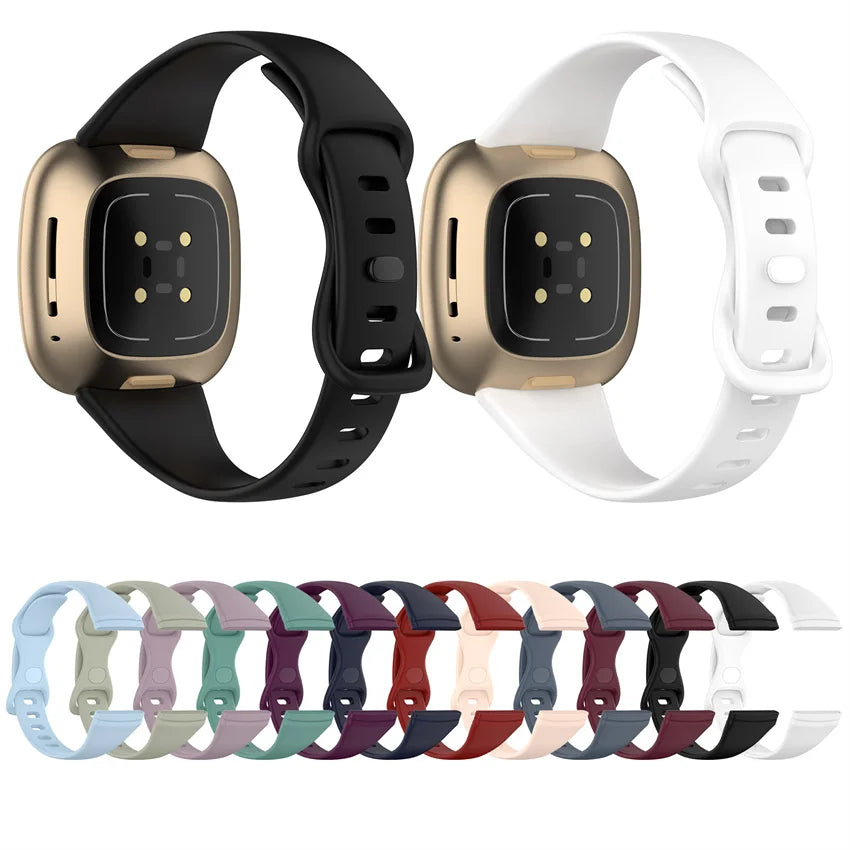 Silicone Band for Fitbit Versa 4 3 Smart Watch Waterproof Small Large Women Men Bracelet Band for Fitbit Sense Strap