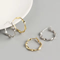 HOVANCI 18K Gold Plated 925 Sterling Silver Handmade Creative Twist Circle Clip Earrings Twisted Hoop Design Wedding Party 2020