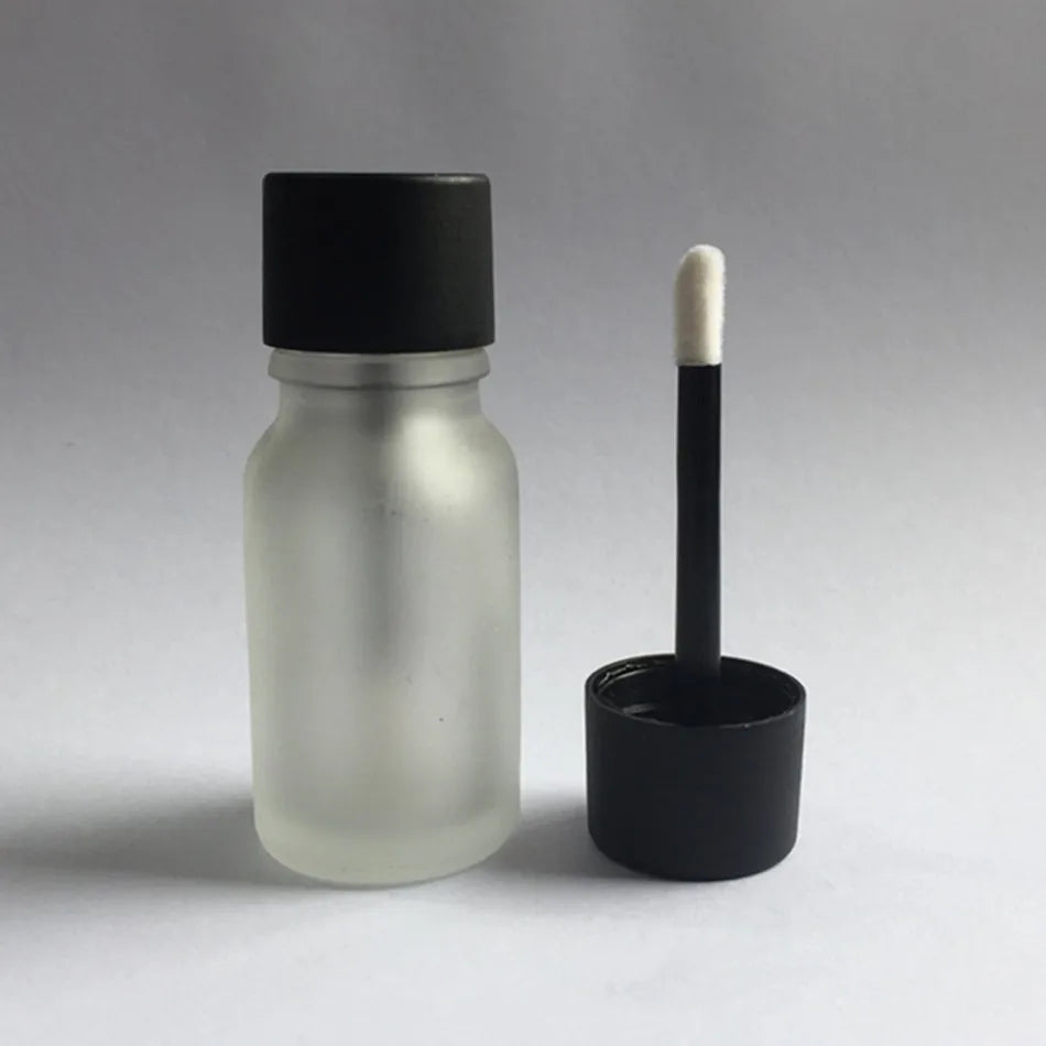 10ml Frosted Glass Lipstick Bottle 18/410 Lip Gloss Container 1/3OZ Lip Gloss Essential Oil Bottle with Doe Foot Applicator