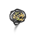 Abiding Flower Ajustable Finger Ring Natural Peridot Woman Dress Pendant 925 Sterling Silver Handmade Butterfly Flower Lotus