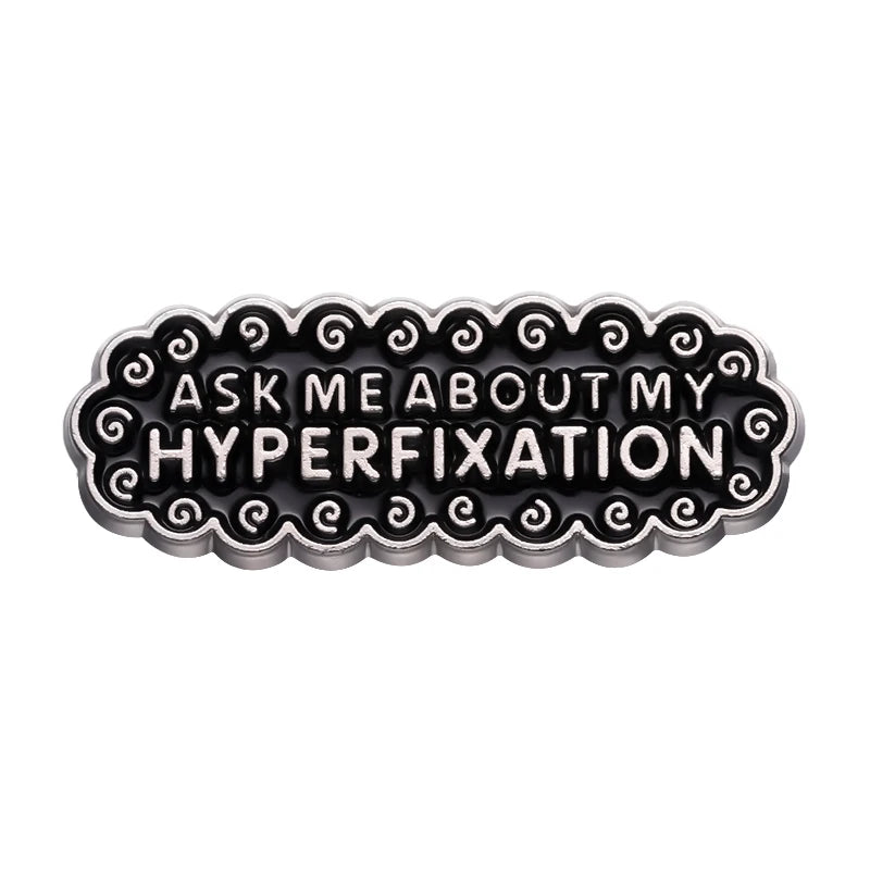 Mini MOQ Ask Me About My Mental Health Brooches Lapel Badge Retro Vintage Jewelry for Backpack Clothes
