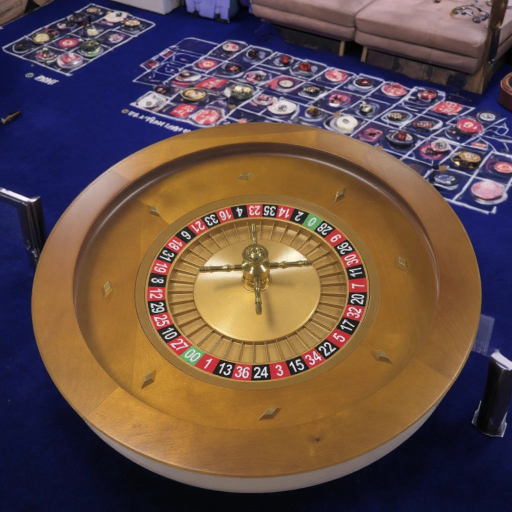 QINLONG Luxury Professional Gaming Roulette Wheel Single 0 Double 00 18 Inch Solid Wood High Quality Manual Factory Direct Sale