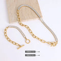 2022 Hot Sale Stainless Steel 18k Gold Plate Choker Chain Necklace Dainty Zircon Chain Link Necklace Jewelry for Women